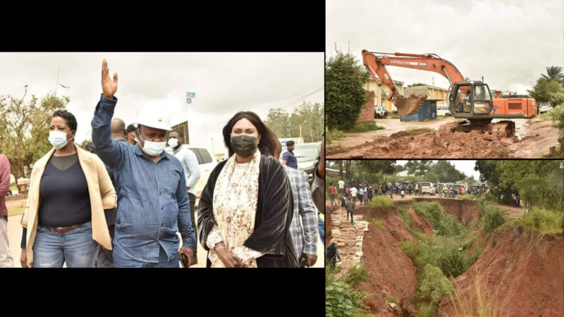 Lualaba : Malgré la pluie, Fifi Masuka Saini inspecte les chantiers de Kolwezi