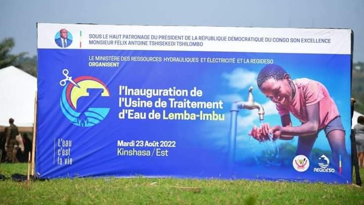 Kinshasa : Inaugurée par Félix Tshisekedi, la nouvelle usine de traitement d’eau de Lemba Imbu va desservir 15 quartiers des communes de l’Est de la capitale