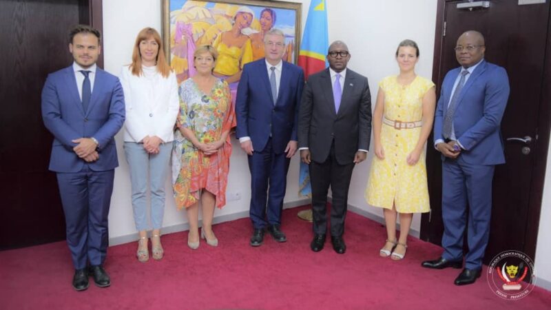 RDC : Sama Lukonde a reçu le Président de la Fédération Wallonie Bruxelles, Pierre-Yves Jeholet en séjour à Kinshasa