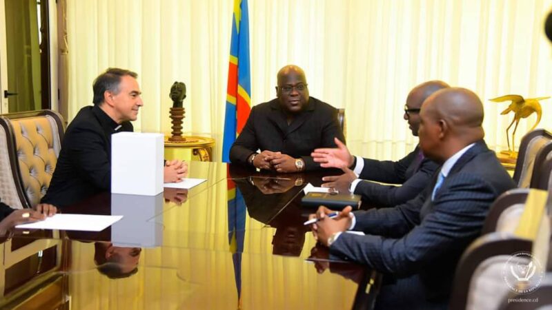 RDC : La visite du Pape François rapporté à Félix Tshisekedi par le Mgr Ettore Balestrero
