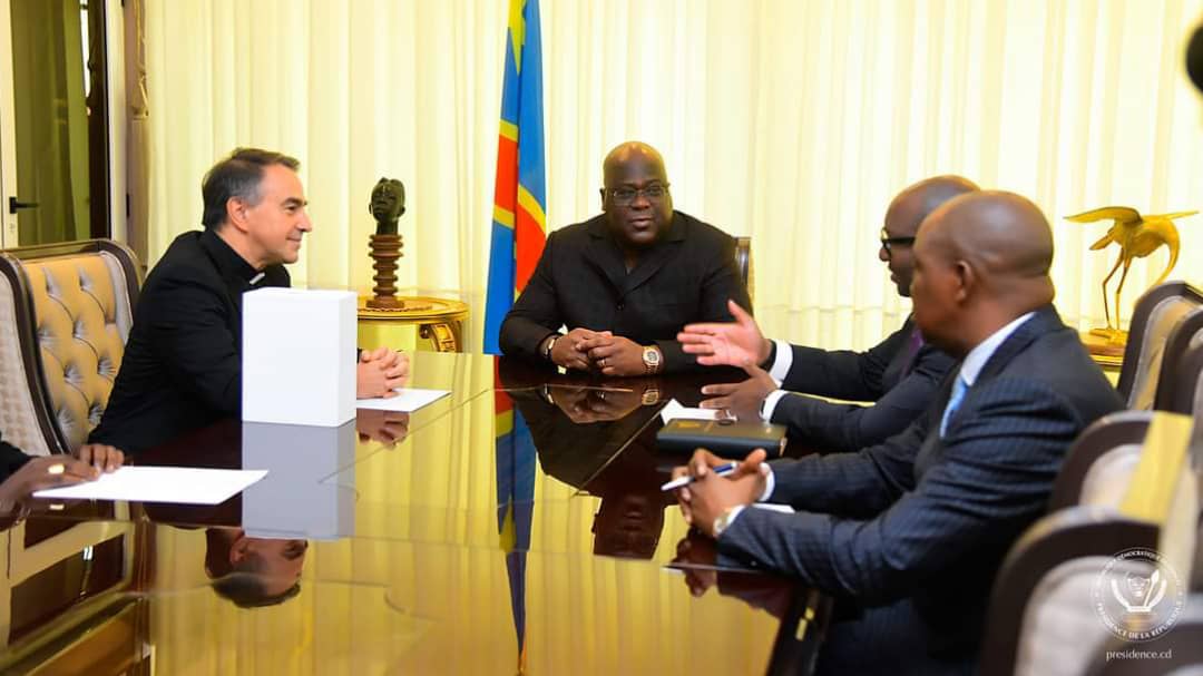 RDC : La visite du Pape François rapporté à Félix Tshisekedi par le Mgr Ettore Balestrero