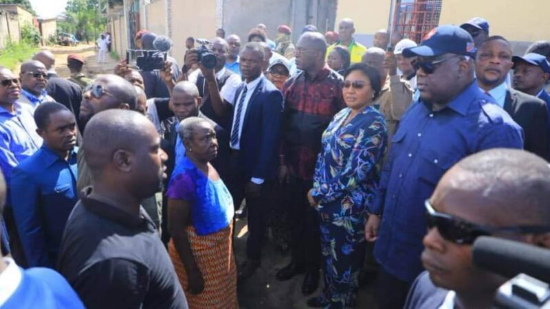 Kinshasa : Le couple Présidentiel visite le site sinistré de Matadi-Kibala