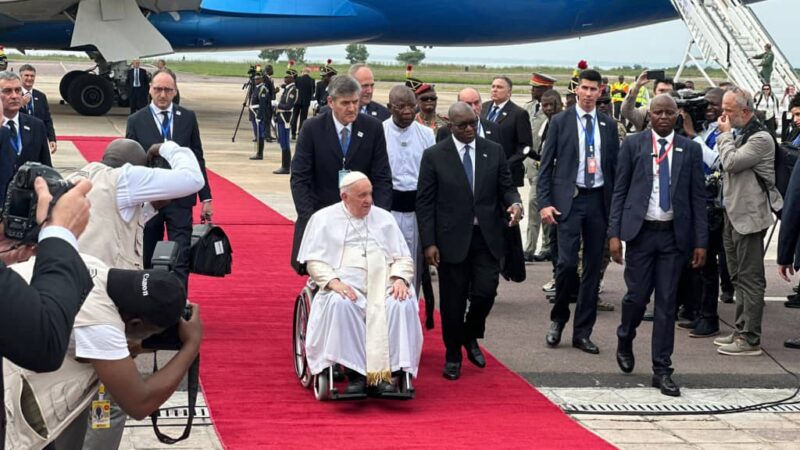 RDC : Le Pape François est arrivé à Kinshasa