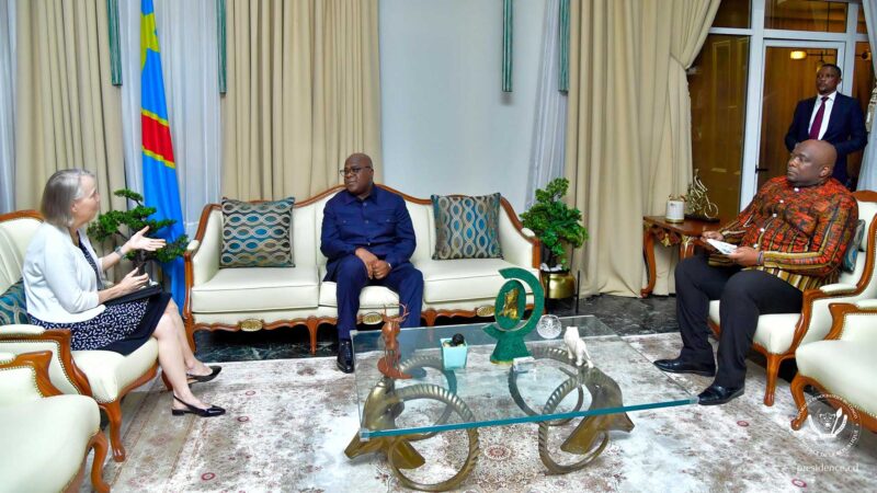 Crise sécuritaire dans l’Est de la RDC : le Président Félix Tshisekedi s’est entretenu avec l’ambassadrice américaine Lucy Tamlyn